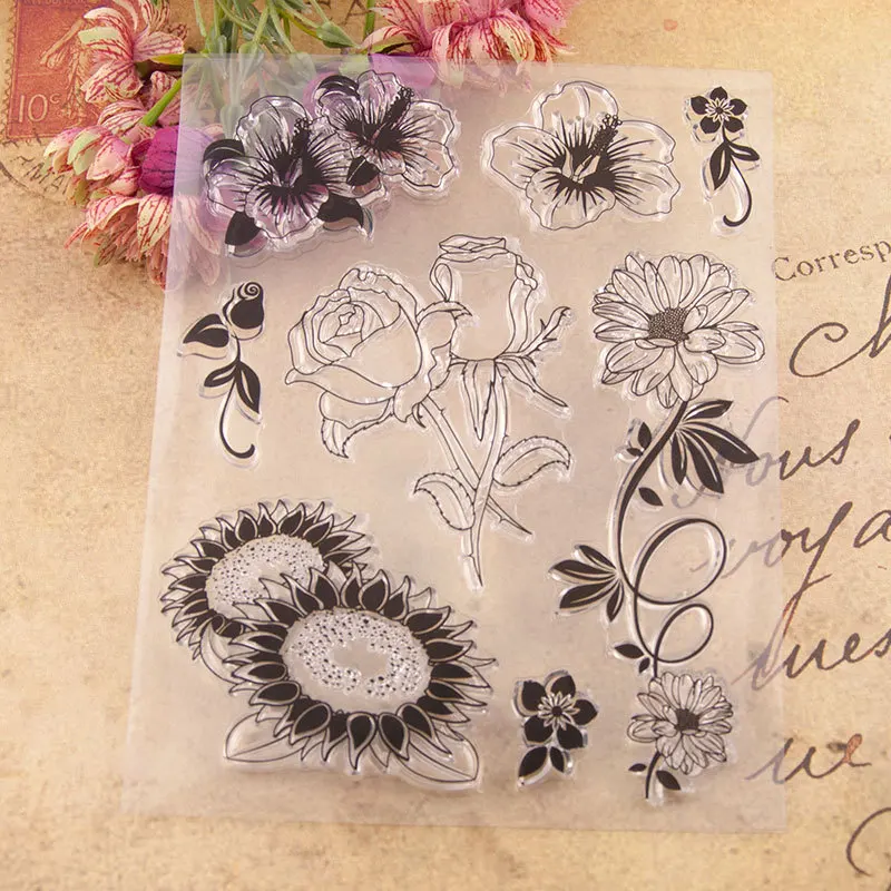 

Rose Transparent Clear Silicone Stamps for DIY Scrapbooking Photo Album Decoration