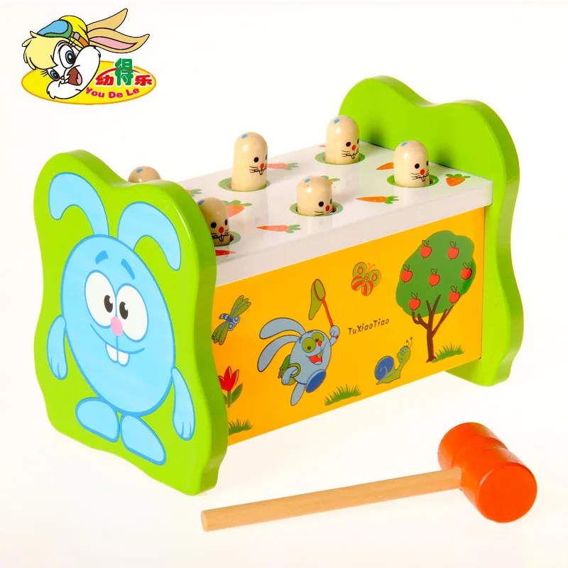 

Wooden Cartoon Play Hamster Children Hand-Eye Coordination Fun Separator Piling Game Educational Toy
