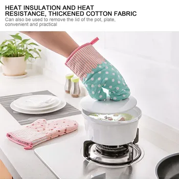 

Kitchen Cooking Baking BBQ Microwave Oven Gloves Mitts Pot Pad Heat Proof Protected Non-slip Oven Mitts Kitchen Accessories