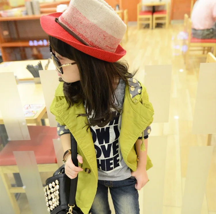 

Girls Spring Autumn Double Breasted Trench Coat Children Fashion Hooded Windbreaker Girls Long Sleeve Jacket AA11786