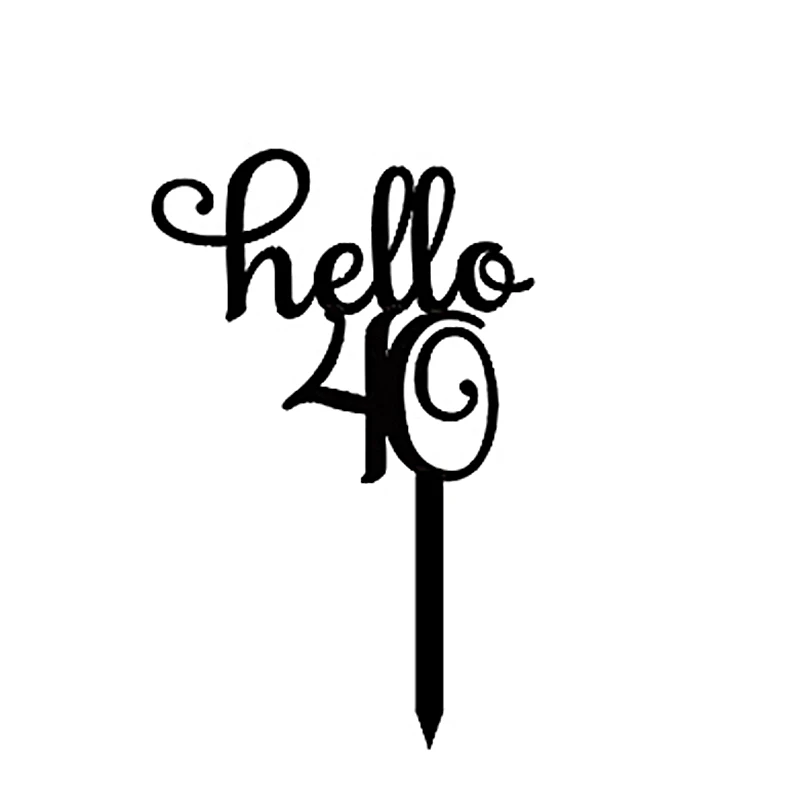 5 Черный «Hello 16 18 21 30 40» ручной пишущий Топпер для торта «С Днем Рождения» для юбилея, дня рождения, украшения, прекрасные подарки - Цвет: 5