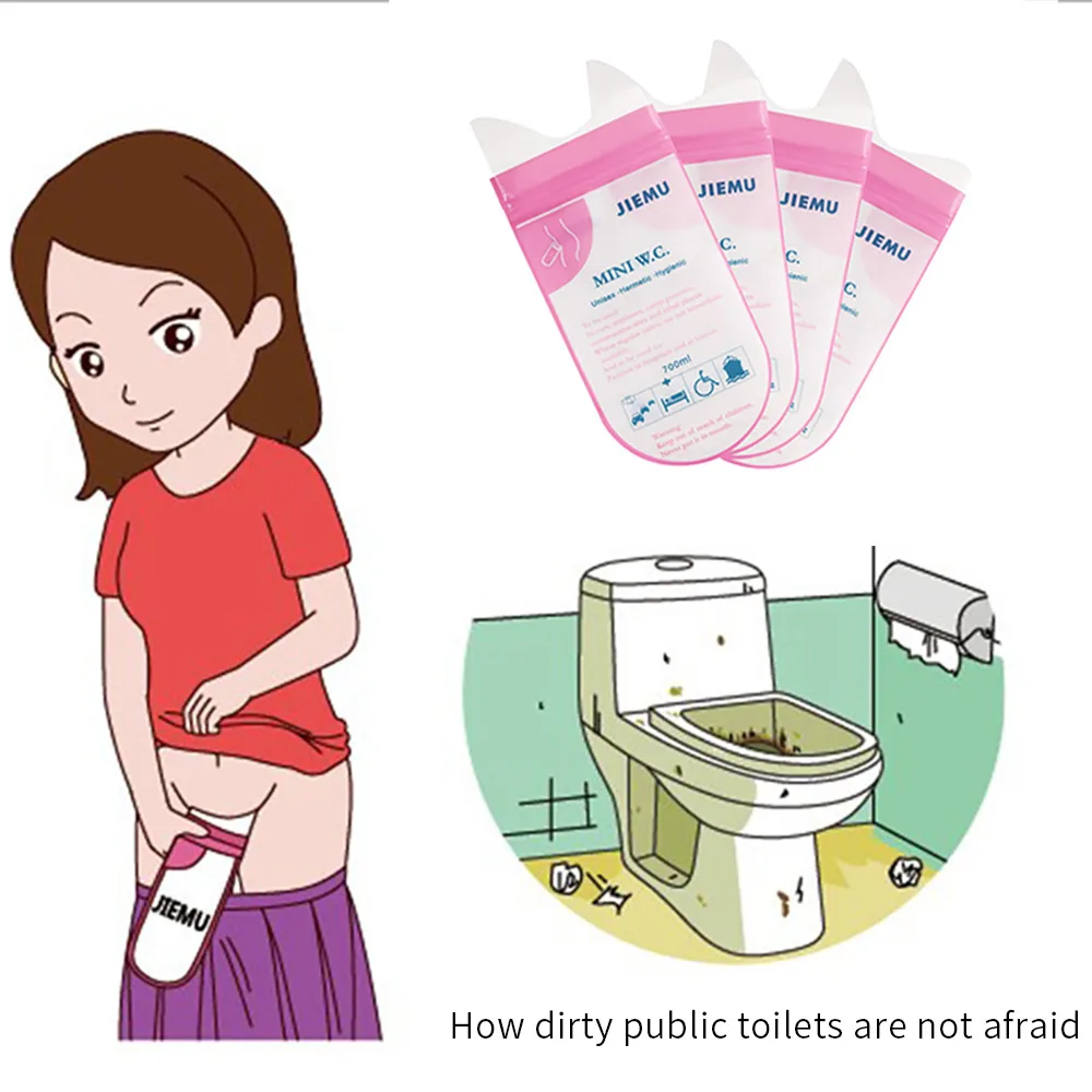 10PC Men Women Disposable Urine Bags Camping Pee Travel Urinal Toilet UK 