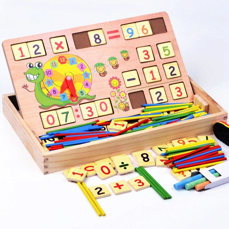  Children count bar arithmetic bar math teaching aid kindergarten wooden multi-function learning box - 4000125734152