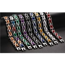 Vnox Мужской Мужская велосипед браслет-цепочка Нержавеющая сталь Мотоциклетная цепь Велосипедная цепь Силиконовые Браслеты