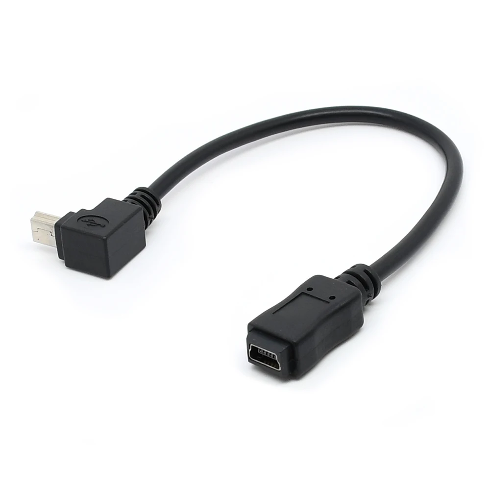20 см мини-usb 5Pin папа к мини-usb 5Pin Женский удлинитель 90 градусов вверх и вниз угловой