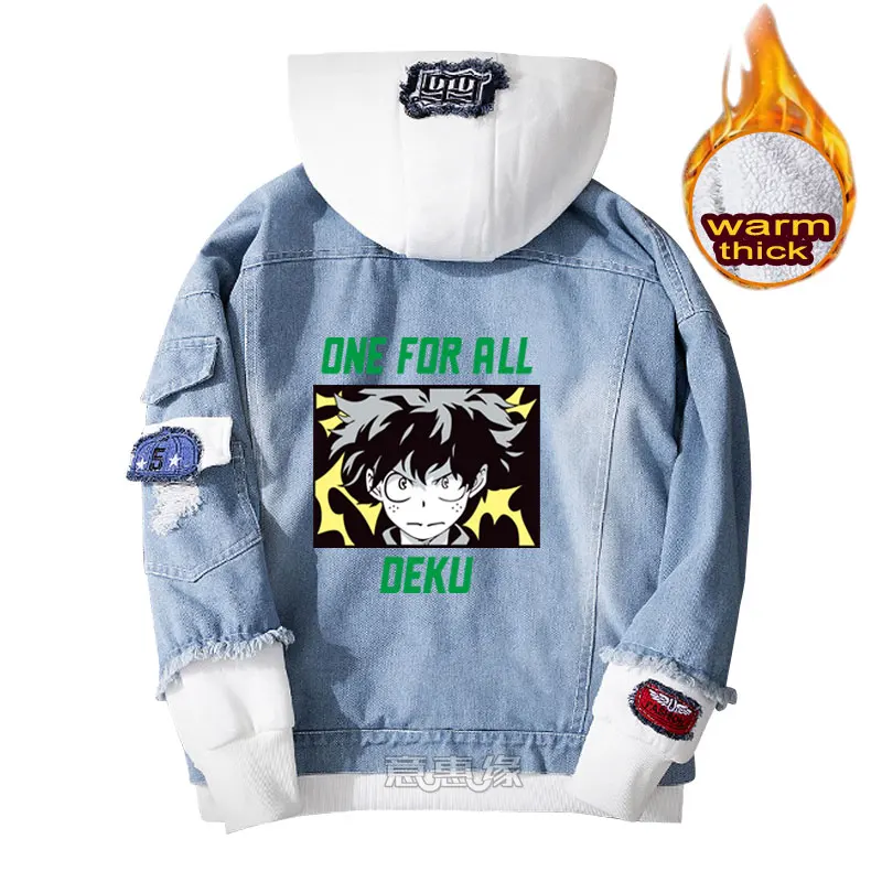 Boku No My Hero Academy hoodie Midoriya izku, пальто для косплея, джинсовая куртка для мужчин, зимняя женская джинсовая верхняя одежда, теплая толстовка