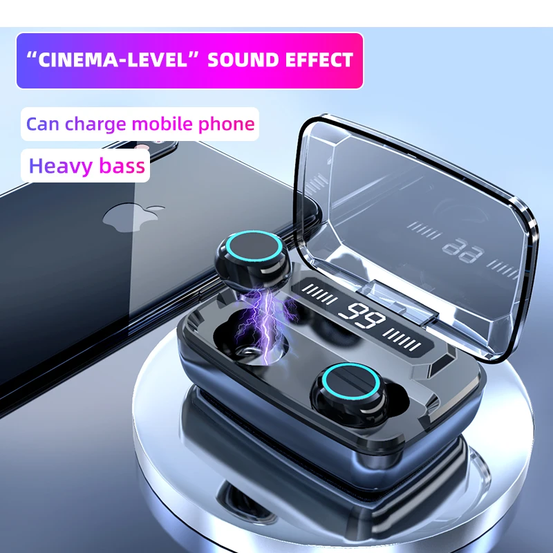 Original Wireless Headphones M11 TWS Bluetooth 5 0 In ear earphone Noise reduction HiFi IPX7 Waterproof Headset for sports