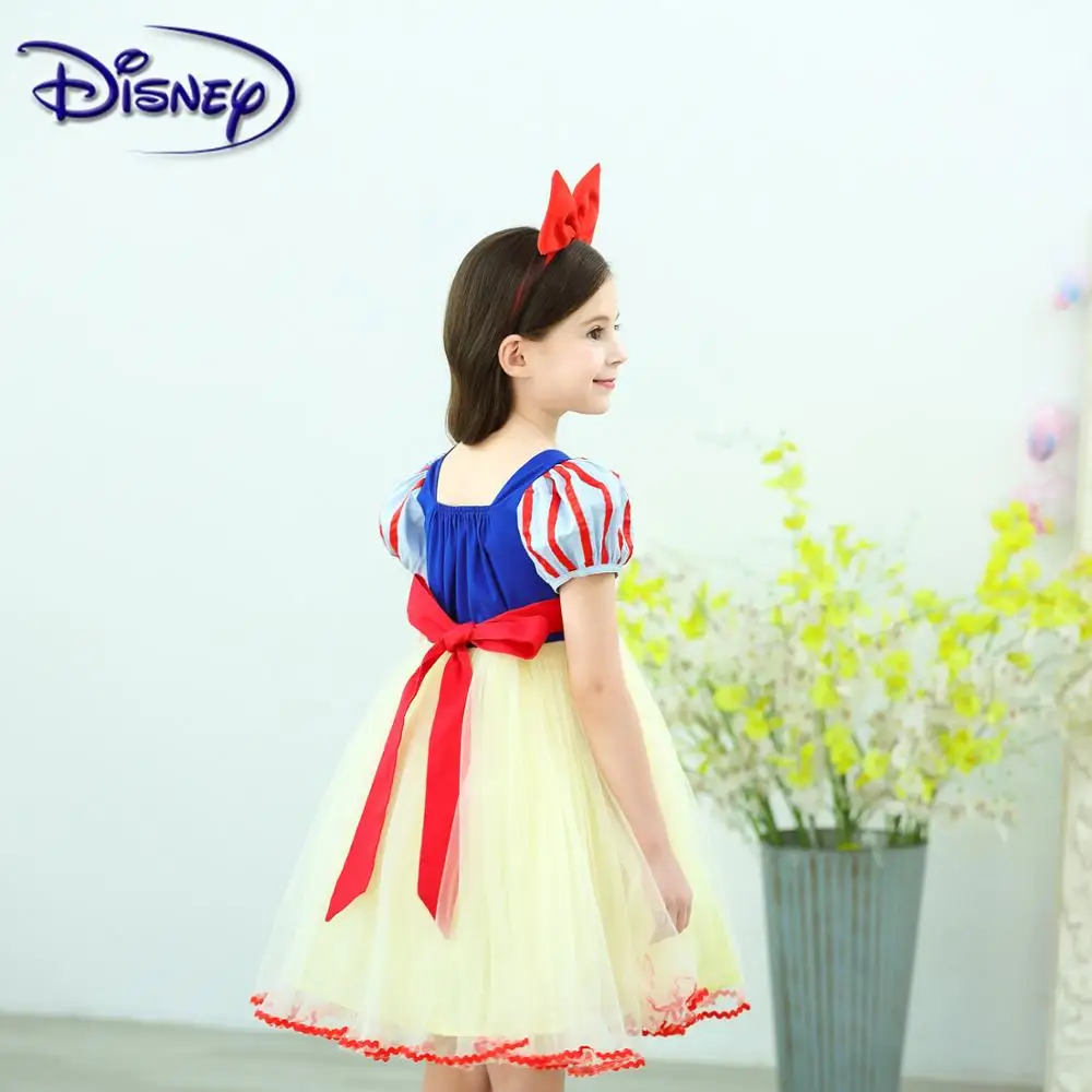 Disney/милое детское платье из хлопка для девочек; сезон лето; новое платье с короткими рукавами и пышными рукавами для костюмированной вечеринки