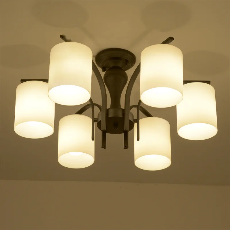 

Modern Nordic E27 Black LED Chandelier Lighting 3/6/8 Lights Chandeliers Indoor Light Fixtures bedroom lamp room light