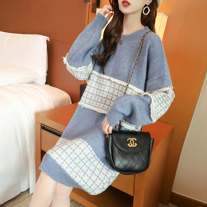 

Very Fairy Sweater Dress Women's Loose-Fit Laziness-Style 2019 Autumn And Winter New Style Graceful Mid-length Sweater WOMEN'S C