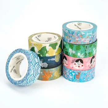 

7M Japanese Cute Colorful Flowers Leaf Masking Washi Tape Decorative Adhesive Tape Diy Scrapbooking School Office Supply