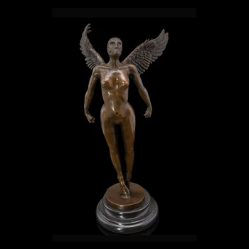 

ArtsHom DS-354 Modern Born Of Fire Statue Sculpture Bronze Hare with Wings Art Figurines For Home Decoration