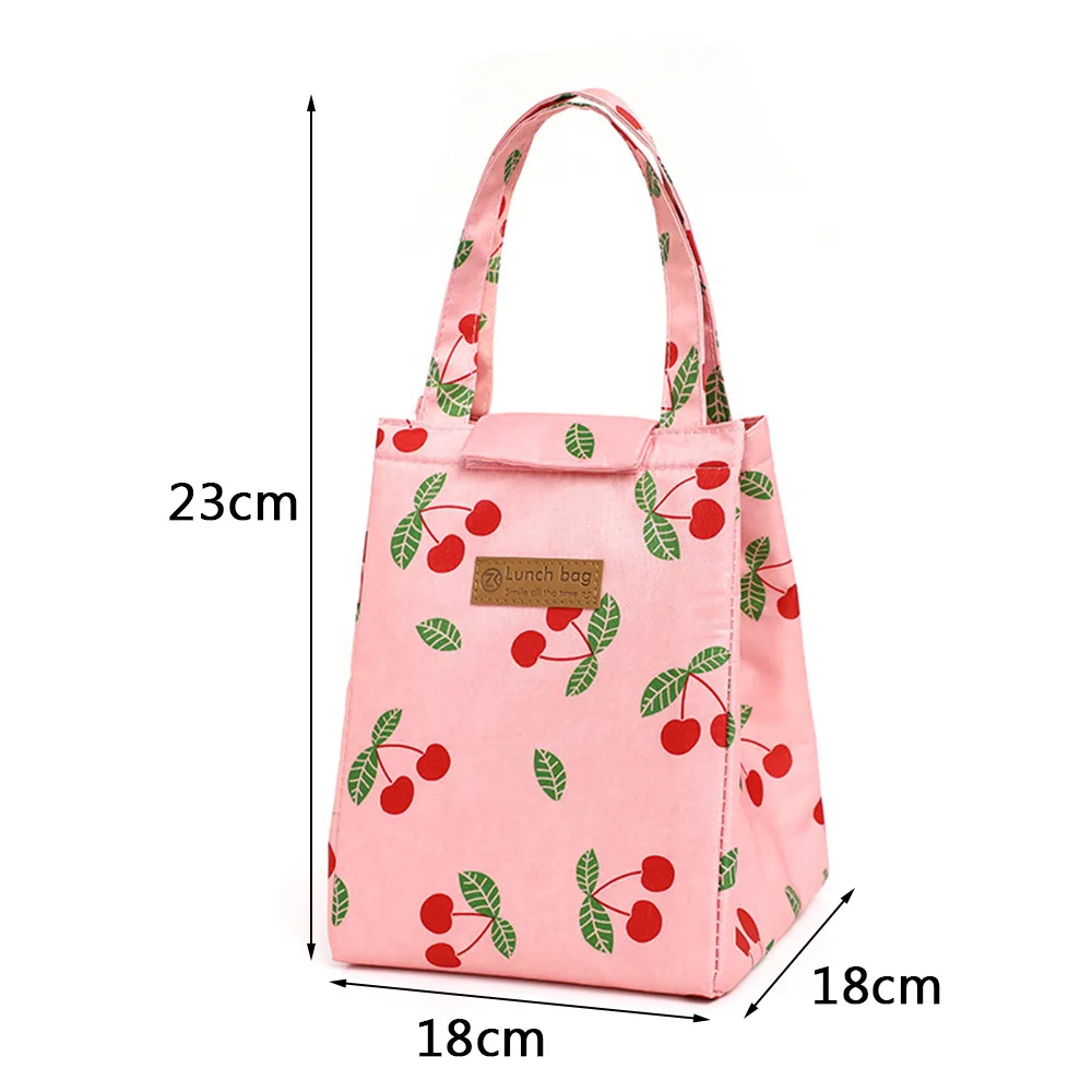 Lunch Bag Fashion Cute Multicolor Cooler Bags Women Waterproof Hand Pack Thermal Breakfast Box Portable Picnic Travel Food Bag. 
