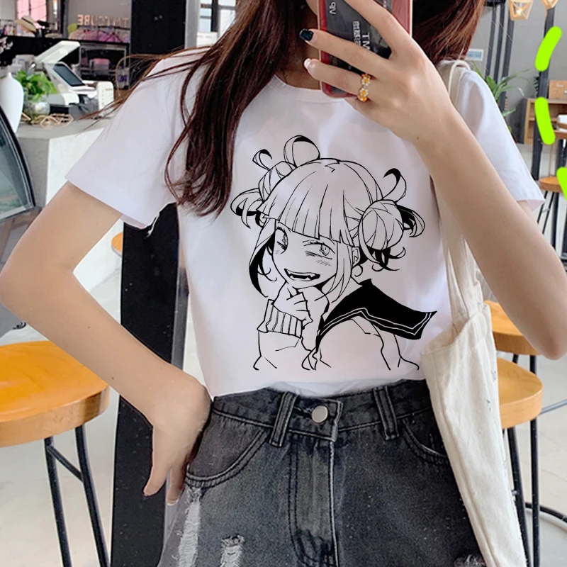 Футболка Ahegao женская с принтом модный топ в стиле Харадзюку Ullzang Senpai химико Тога