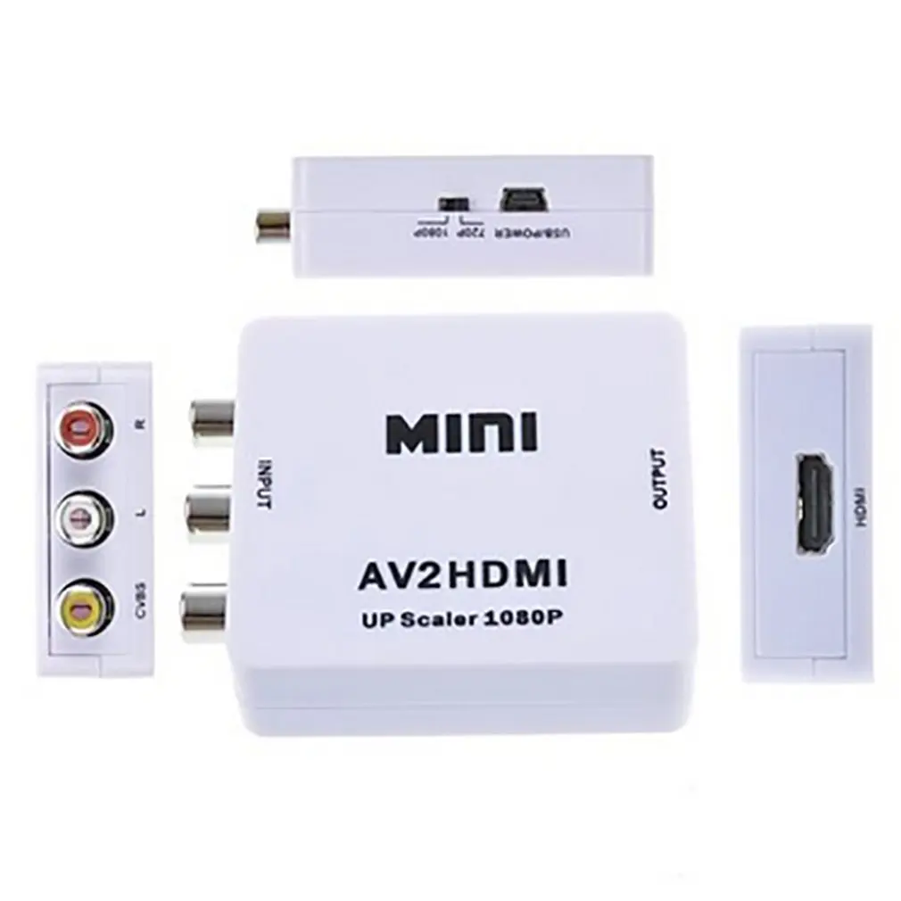 HDMI К AV адаптер Делителя Частоты HD видео конвертер коробка HDMI к RCA AV/CVSB L/R видео 1080P HDMI2AV Поддержка NTSC PAL