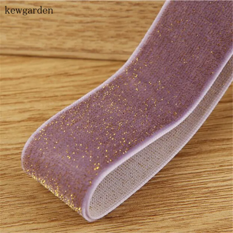 Kewgarden " 25 мм блестящие флокированные ленты вручную изготовленная лента DIY бантик для волос аксессуары атласная тканевая лента для упаковки 10 ярдов