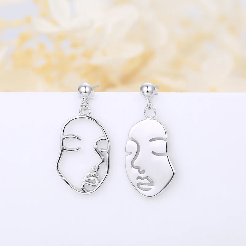 ANGELFRIGG 100% Стерлинговое Серебро 925 пробы висячие серьги с абстрактным человеческим