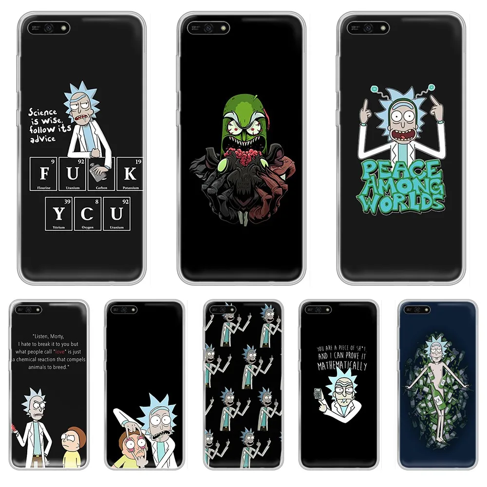 

rick and morty fashion soft funda waterproof Transparent Phone Case hull For HUAWEI honor mate 7A 8S 8X 9 9X 10 20 30 pro lite