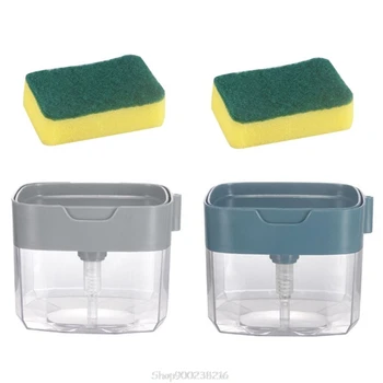 

2-in-1 Pump Soap Dispenser Box and Sponge for Dish Soap and Sponge Liquid Storage Case for Kitchen Cleaning Au 20 Dropship