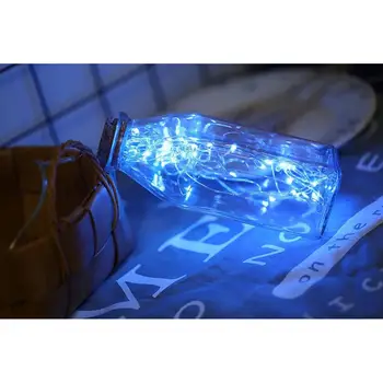 

Garland strand "dew", 2 M, cord golden color, 20 led Blue (Mini) diode, battery powered, сверхъяркий diode