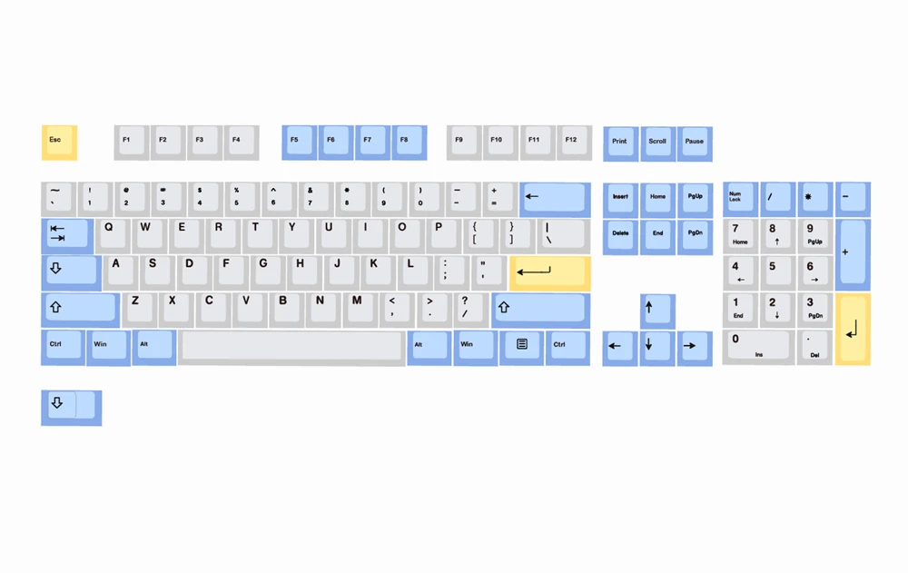 cereja, Dye Sub, Keycap grosso, gh60, Satan 60 Poker, 87 a 104 Ansi