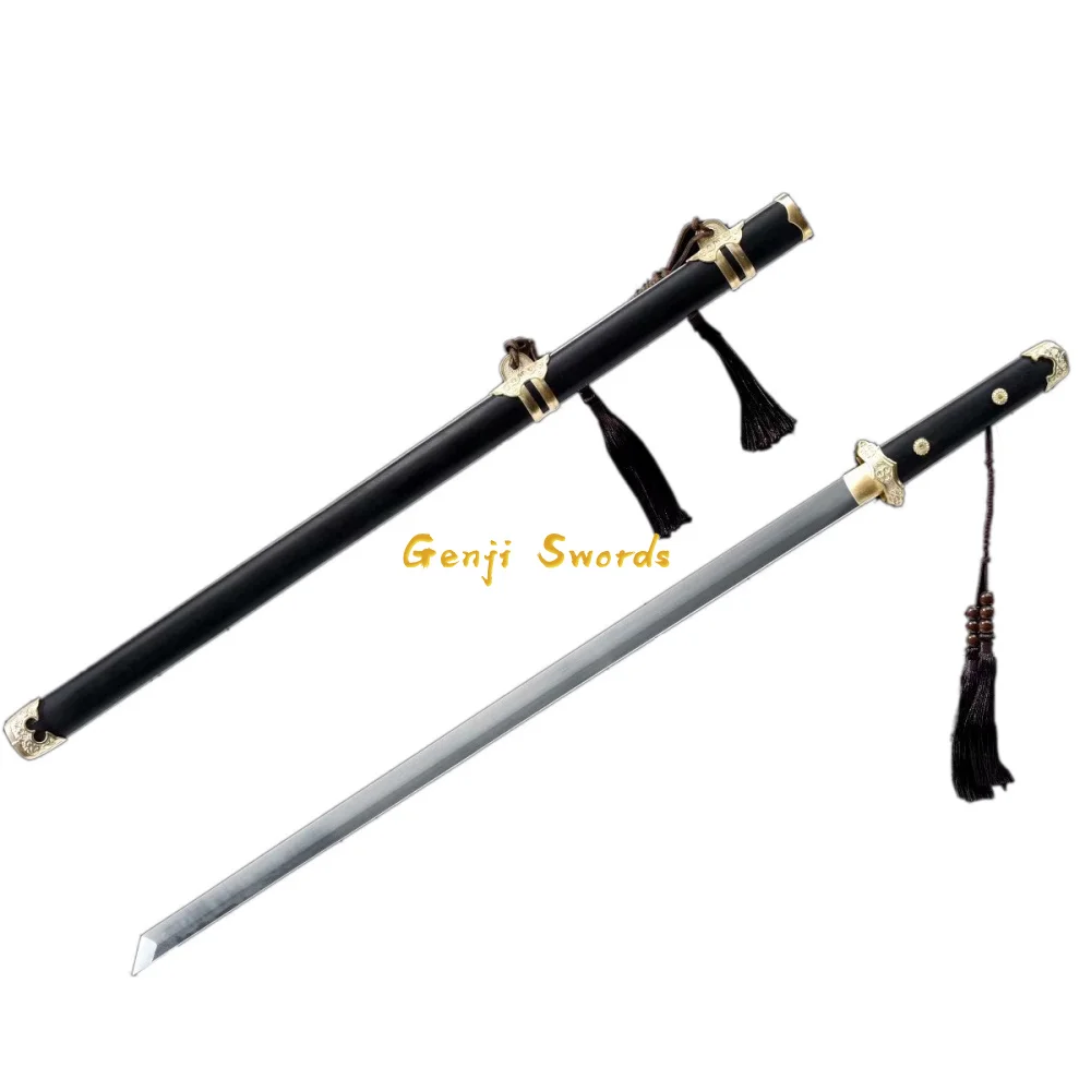 Full Handmade Black Wood Handmade Chinese Tang Dynasty Sword Sharp Balde High Manganese Steel