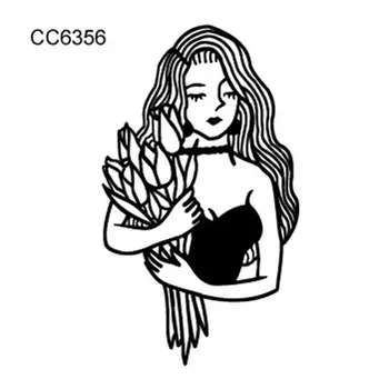 

Environmentally Friendly Waterproof Tattoo Sticker Bad Girl Tattoo Sticker Line Black And White Tattoo