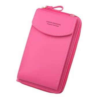 

2020 New Women Wallet Solid Leather Shoulder Straps Shoulder Bag Mobile Phone Big Card Holders Wallet Handbag Pockets girls