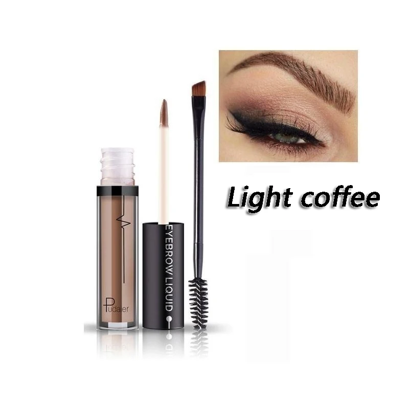 Light coffee 4,5 мл водонепроницаемый коричневый Цвет гель для бровей усилитель бровей косметические инструменты крем для бровей+ набор кистей - Цвет: Light coffee