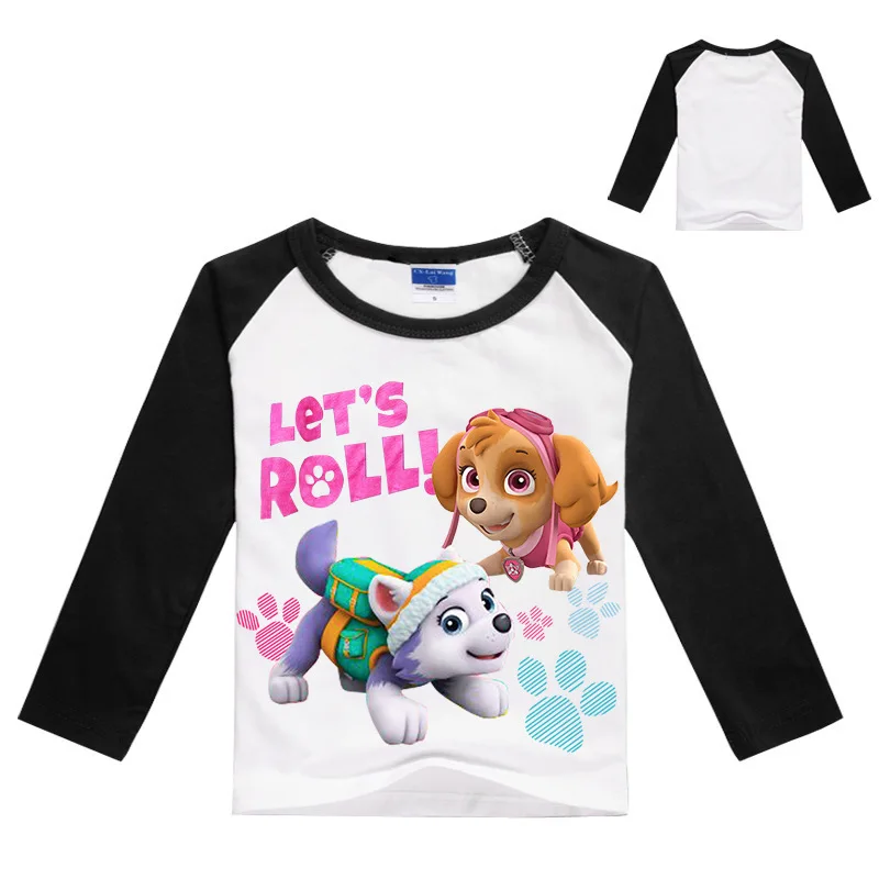 

Patrol Dog girls t shirts Skye Everest animal print tee shirt fille girl long sleeve tops cartoon children fall costume poleras