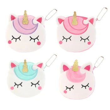

Cartoon Unicorns Coin Purse Cute Animals Girls Plush Mini Wallet Change Wallet Women Key Coin Children Kids Gift