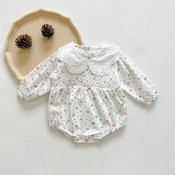 Girls Floral Bodysuits Autumn Spring Kids Children Cotton Rompers 2021 Children Clothes