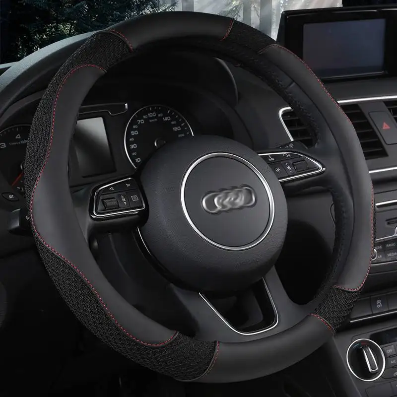 Крышка рулевого колеса автомобиля авто аксессуары для интерьера ford c-max cmax Ecosport explorer 5 fiesta mk4 mk6 mk7 figo - Название цвета: black