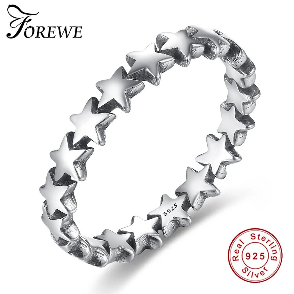 FOREWE Star Trail Stackable палец кольцо для женщин Свадьба стерлингового серебра 925 кольцо ювелирные изделия Новинка