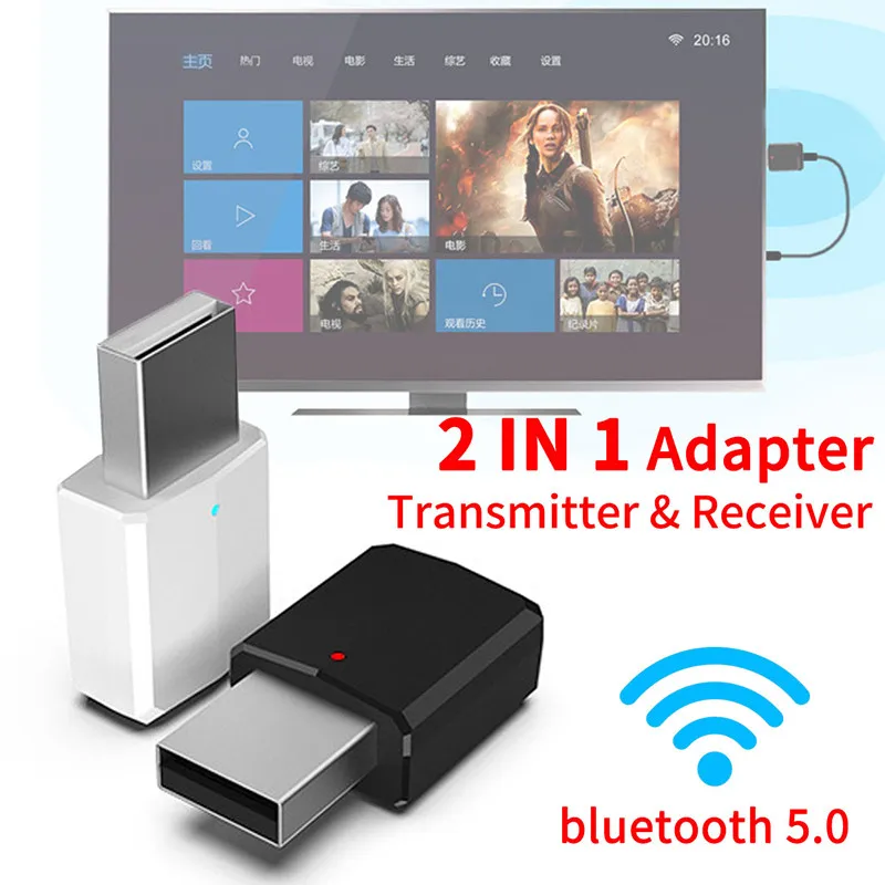 2in1 bluetooth 5.0 Audio Receiver Transmitter Wireless Adapter Mini 3.5mm AUX Stereo Bluetooth For TV PC Car Speaker | Электроника