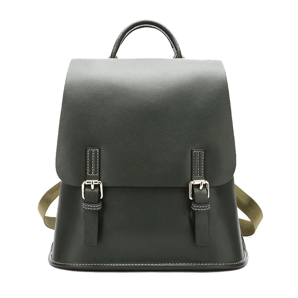 Green X. D. BOLO Модный женский рюкзак с мягкой ручкой, женский кожаный рюкзак, Однотонный женский рюкзак с клапаном и карманом, женская сумка - Цвет: Green