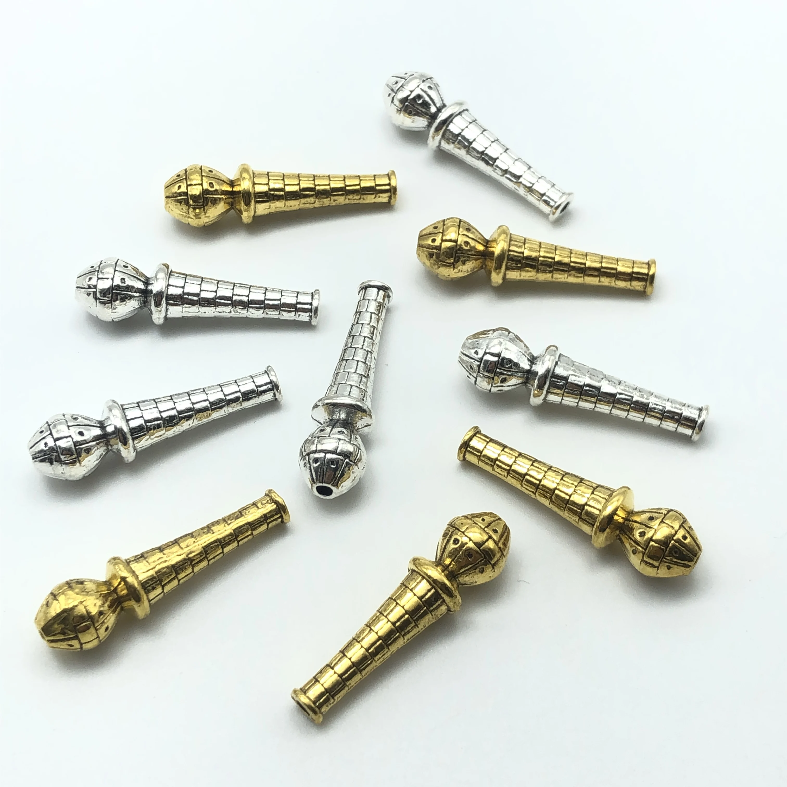 

10pcs charm Turkish Muslim torch shaped bead prayer beads connected DIY handmade for jewelry making