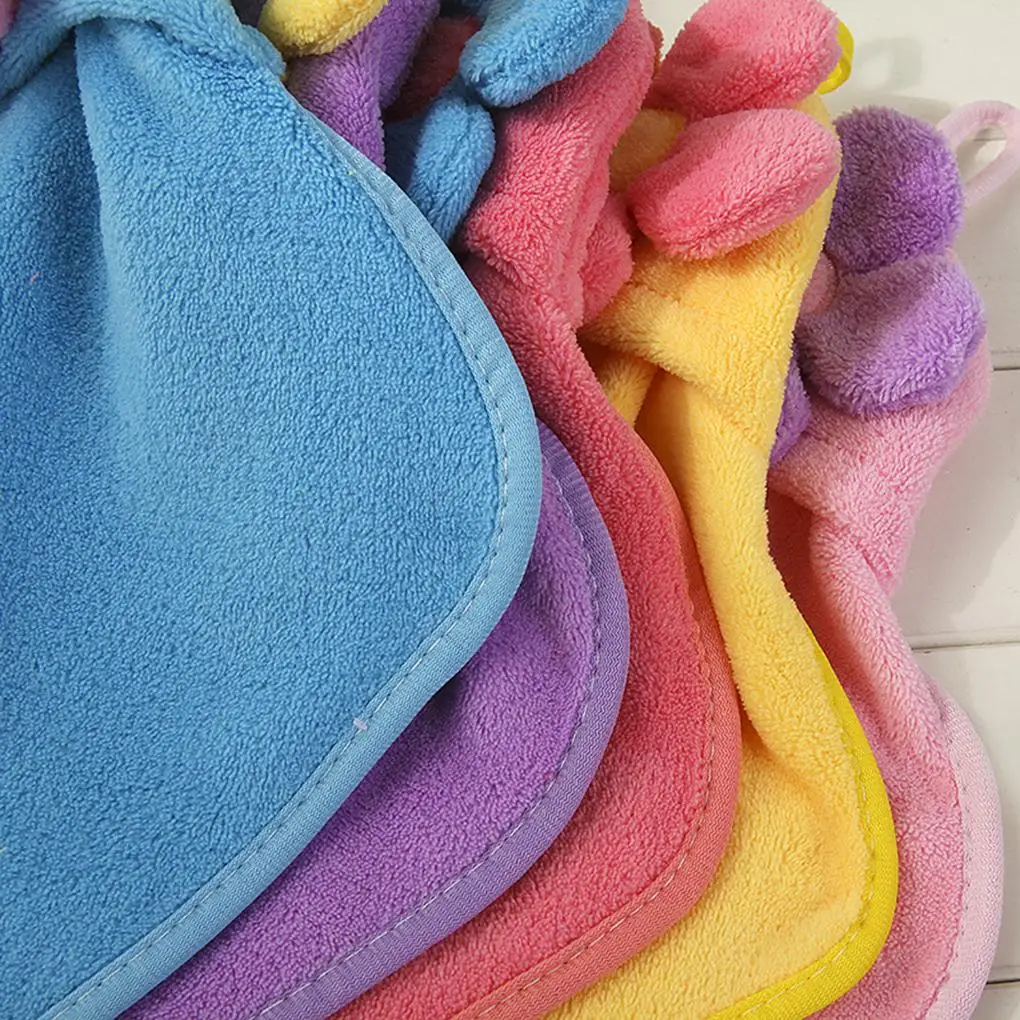 New Cute Sunflower Coral Velvet Absorbent Hand Towels Kids Towel Hanging Kitchen Cleaning