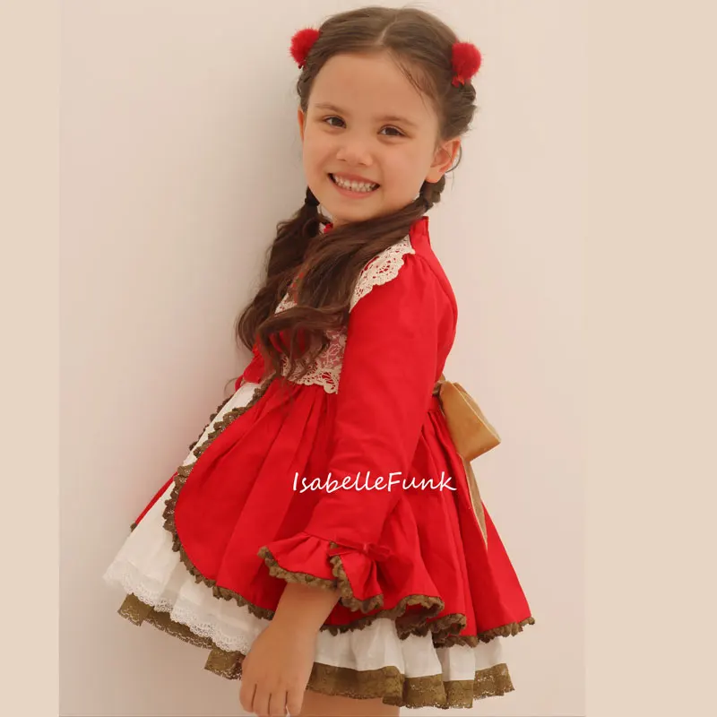 Весенняя испанская детская одежда кружевное хлопковое платье принцессы в