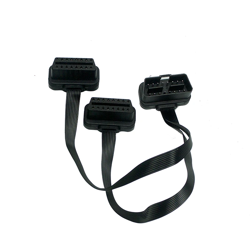 10 шт. 16Pin OBD2 кабель удлинитель для двух женщин OBDII OBD 2 Кабельный разъем 16 контактный кабель OBD 2 адаптер M до 2F Y сплиттер