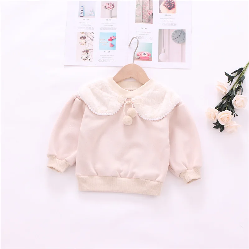 Rose pink Новинка зимы для девочек с флисовой толстовкой равнина прекрасная Модная одежда с длинным рукавом один флисовые худи с круглым вырезом - Цвет: Rose pink