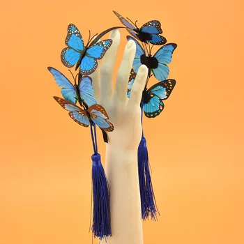 

2020 New lolita colorful butterfly tassel Headband women girls T show party Hair Accessories Photo props