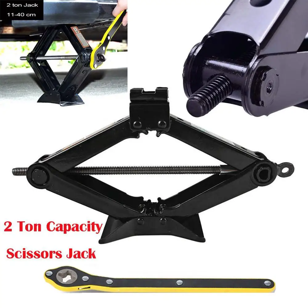 Wheel Lug Wrench Scissor Jack with Handle 2 Ton Car Spare Tire Tools US Stock