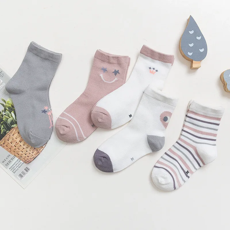 5 пар/лот, детские носки для девочек хлопковые носки для мальчиков, осенне-зимние носки для девочек, детские носки с героями мультфильмов для мальчиков 0-8 лет