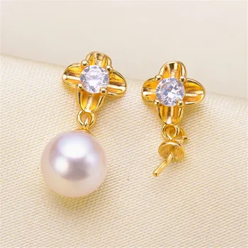 

Delicate Pearl Rings Settings 925 Sterling Silver Rings Mount Women DIY Handmade Craft Rings Jewelry Accessory