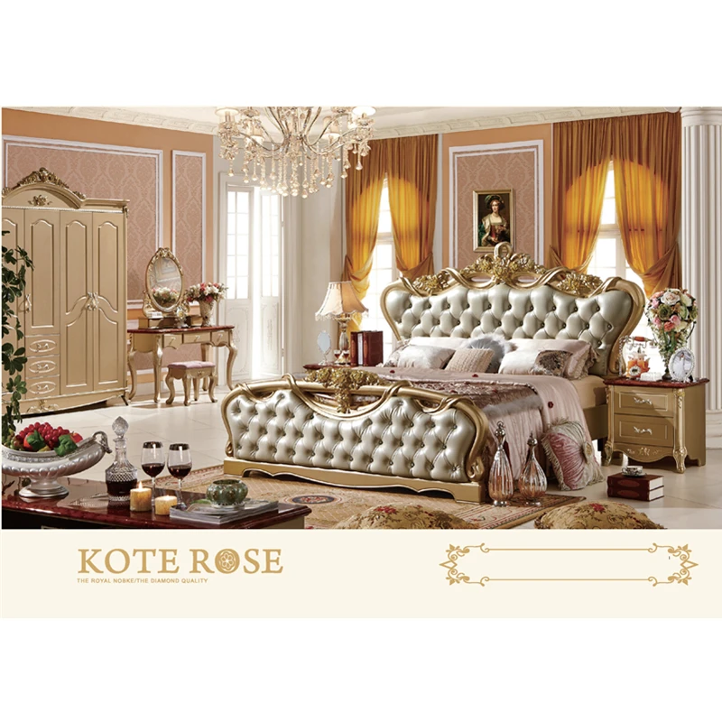 Высококачественная Итальянская Классическая деревянная кровать цвета