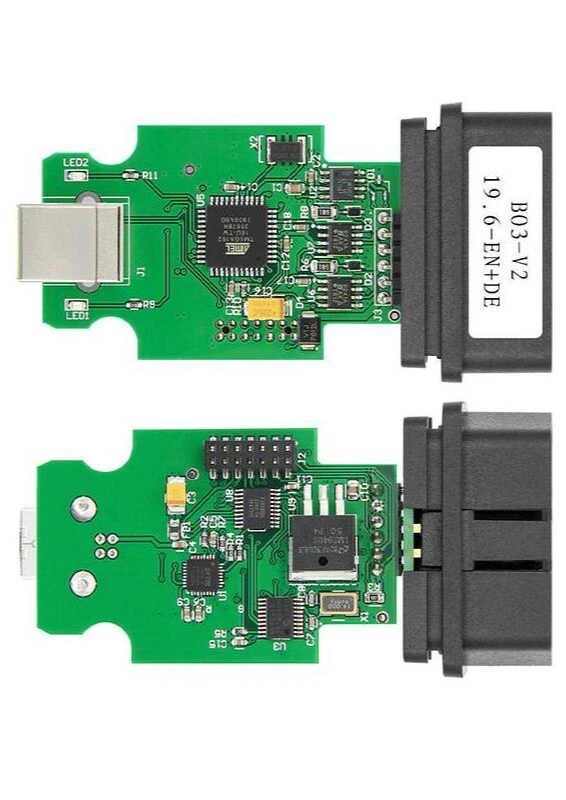V2 19.6 V2V3Main Тесты волоконно оптический кабель для автомобиля OBD2 Диагностический кабель для Клайн и подключению CAN-шины Поддержка до тех пор, пока не 2nd Интерфейс ATMEGA162+ 16V8B+ FT232RQ - Цвет: V2 19.6
