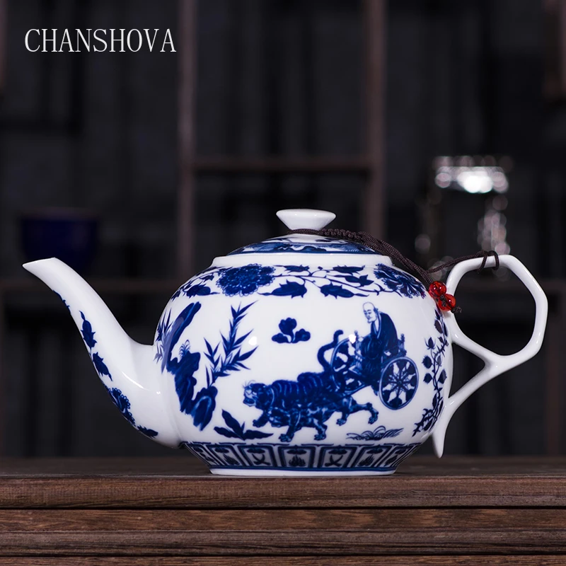 CHANSHOVA Китайский Синий и белый тонкий фарфоровый чайник большой емкости 320 мл 1 л