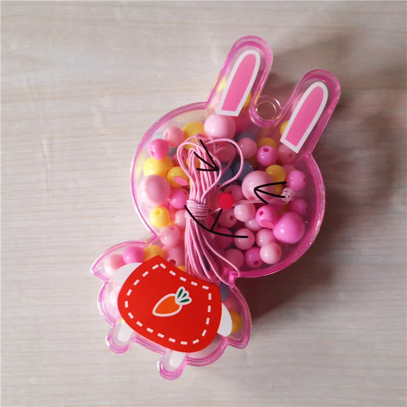 Дети Пегги кролик губы бисером мультфильм ручной работы Игрушка Головоломка изготовление материала пакет детская одежда бусы ожерелье