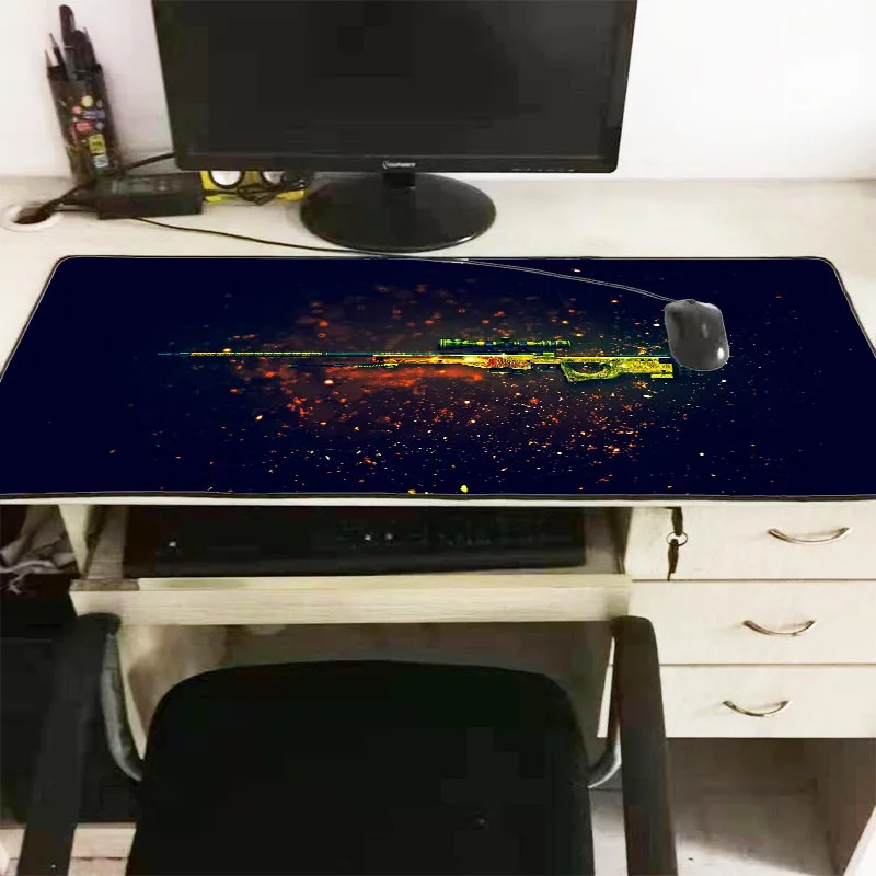 Игровой коврик для мыши Mairuige CS GO с большим замком и краями 40x90 см большой игровой